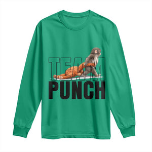 Team Punch Monkey Long Sleeve Shirt Viral Trend Baby Monkey Meme TS14 Irish Green Print Your Wear