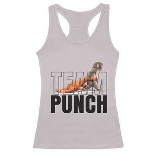 Team Punch Monkey Racerback Tank Top Viral Trend Baby Monkey Meme TS14 Ice Gray Print Your Wear