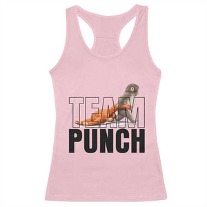 Team Punch Monkey Racerback Tank Top Viral Trend Baby Monkey Meme TS14 Light Pink Print Your Wear