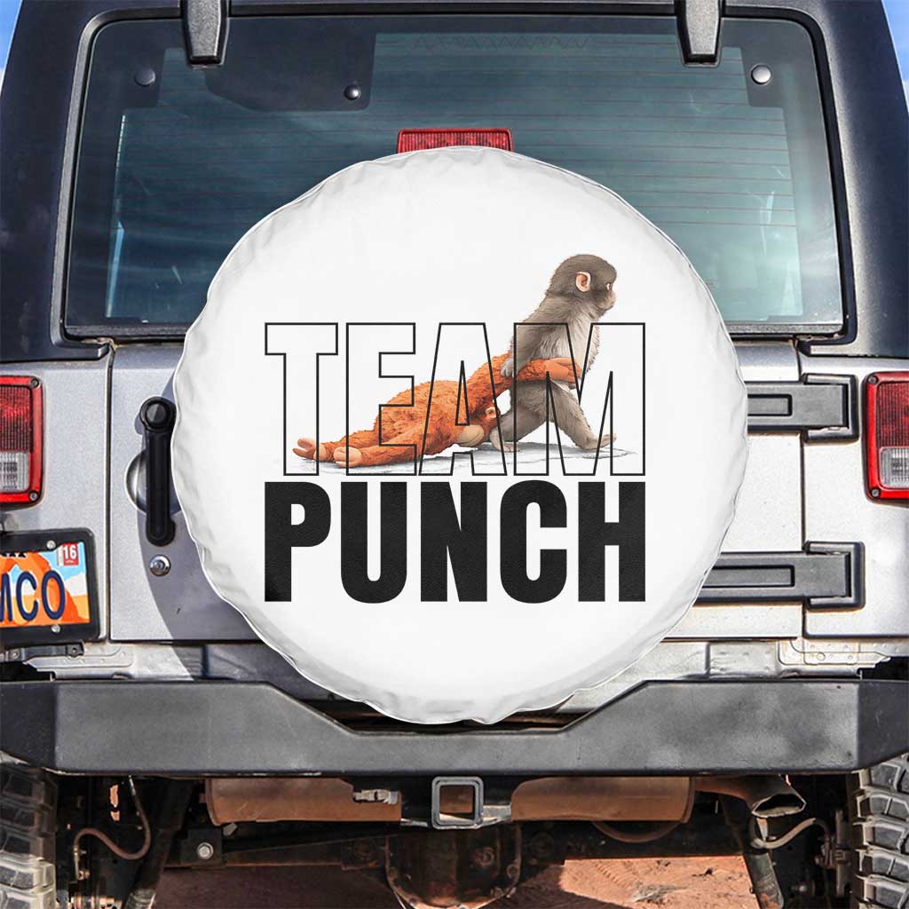 Team Punch Monkey Spare Tire Cover Viral Trend Baby Monkey Meme TS14 No hole White Print Your Wear