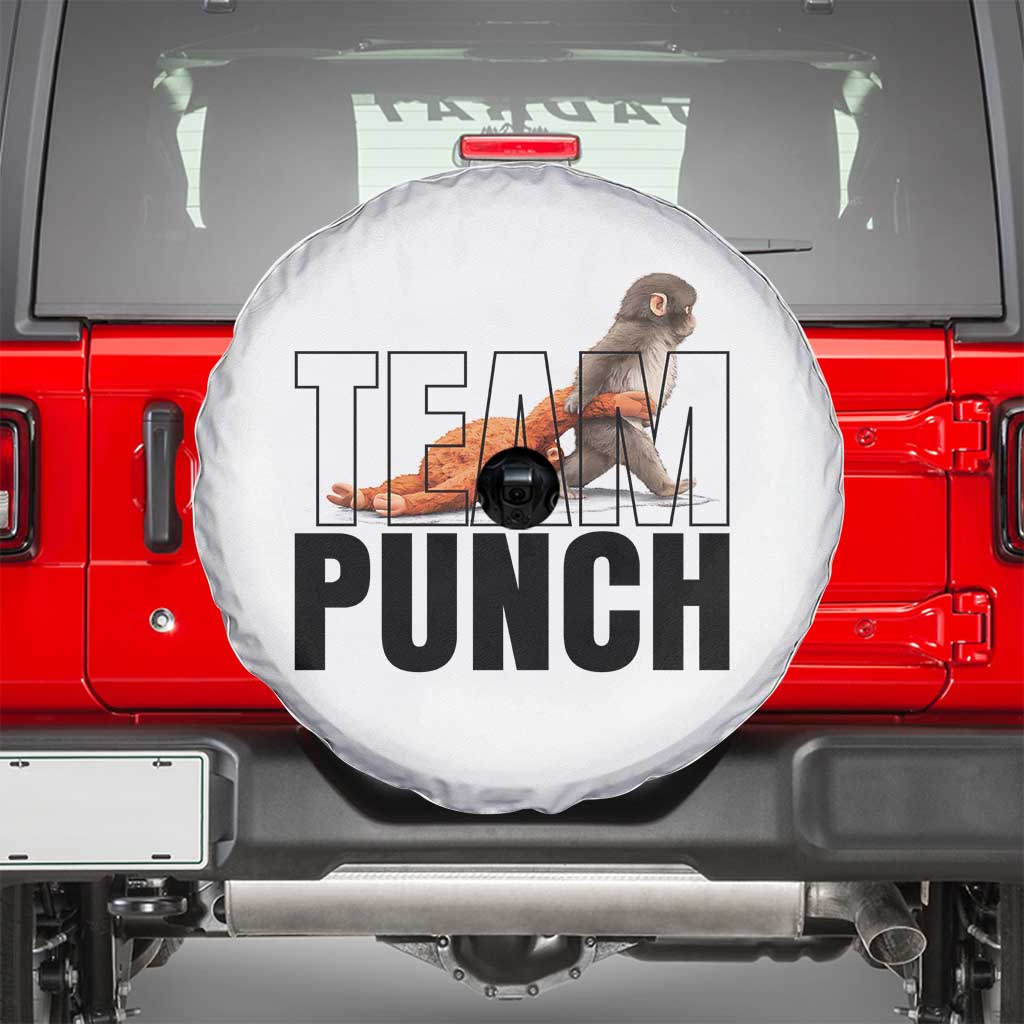 Team Punch Monkey Spare Tire Cover Viral Trend Baby Monkey Meme TS14 White Print Your Wear