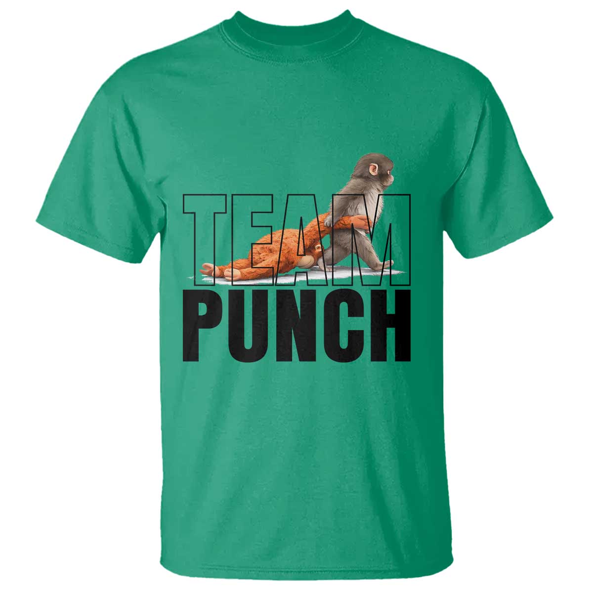 Team Punch Monkey T Shirt Viral Trend Baby Monkey Meme TS14 Irish Green Print Your Wear