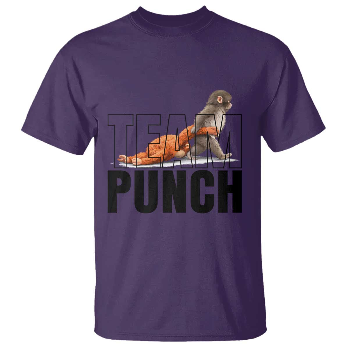 Team Punch Monkey T Shirt Viral Trend Baby Monkey Meme TS14 Purple Print Your Wear