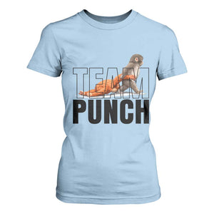 Team Punch Monkey T Shirt For Women Viral Trend Baby Monkey Meme TS14 Light Blue Print Your Wear
