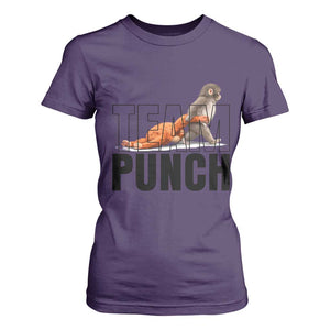 Team Punch Monkey T Shirt For Women Viral Trend Baby Monkey Meme TS14 Purple Print Your Wear