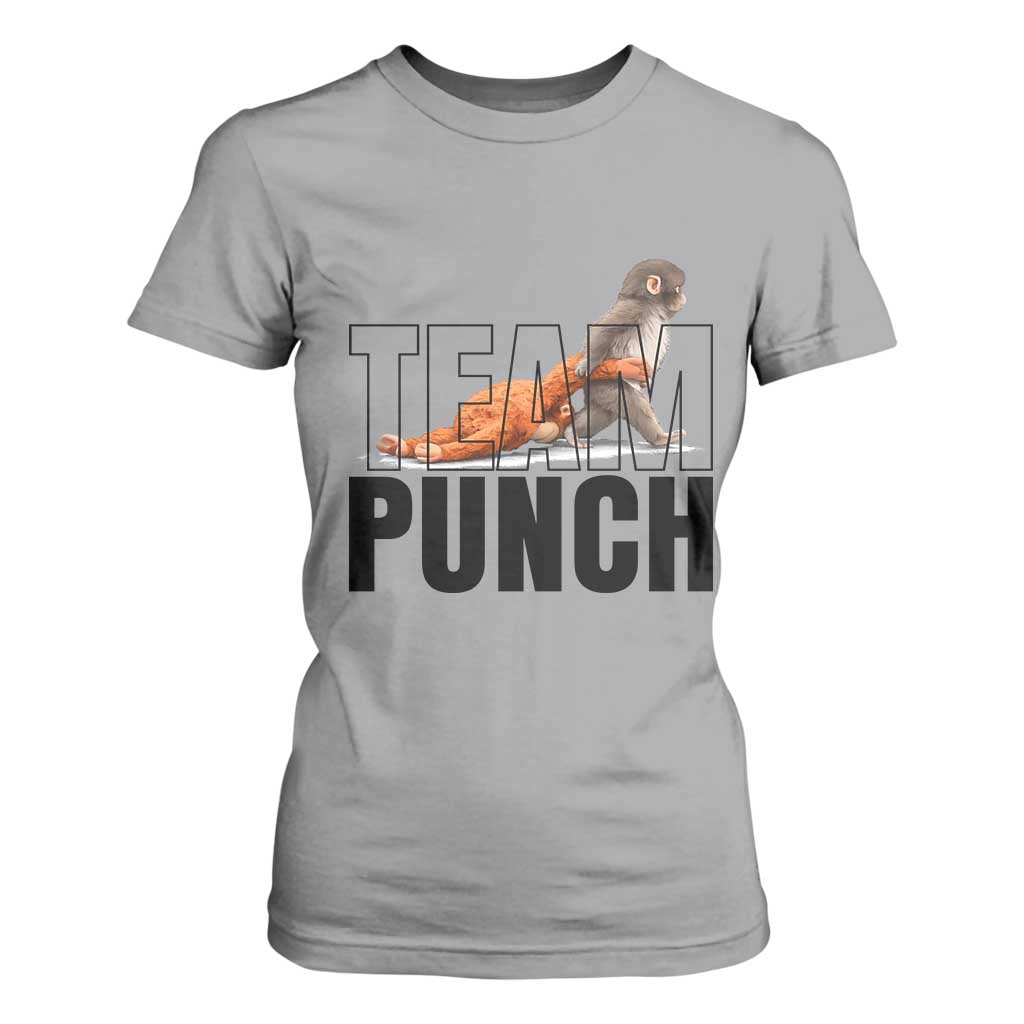 Team Punch Monkey T Shirt For Women Viral Trend Baby Monkey Meme TS14 Sport Gray Print Your Wear