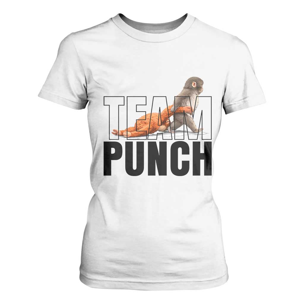 Team Punch Monkey T Shirt For Women Viral Trend Baby Monkey Meme TS14 White Print Your Wear