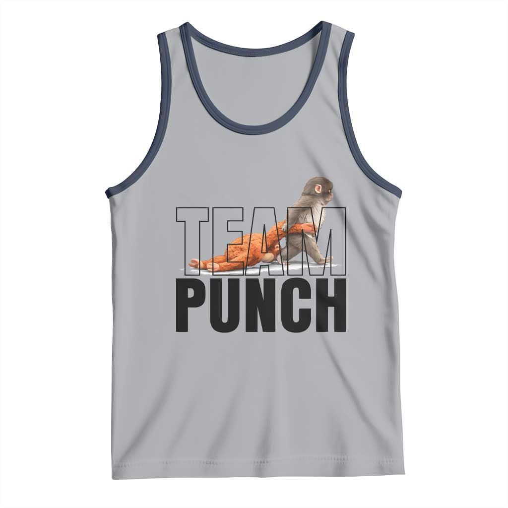 Team Punch Monkey Tank Top Viral Trend Baby Monkey Meme TS14 Athletic Heather Navy Print Your Wear