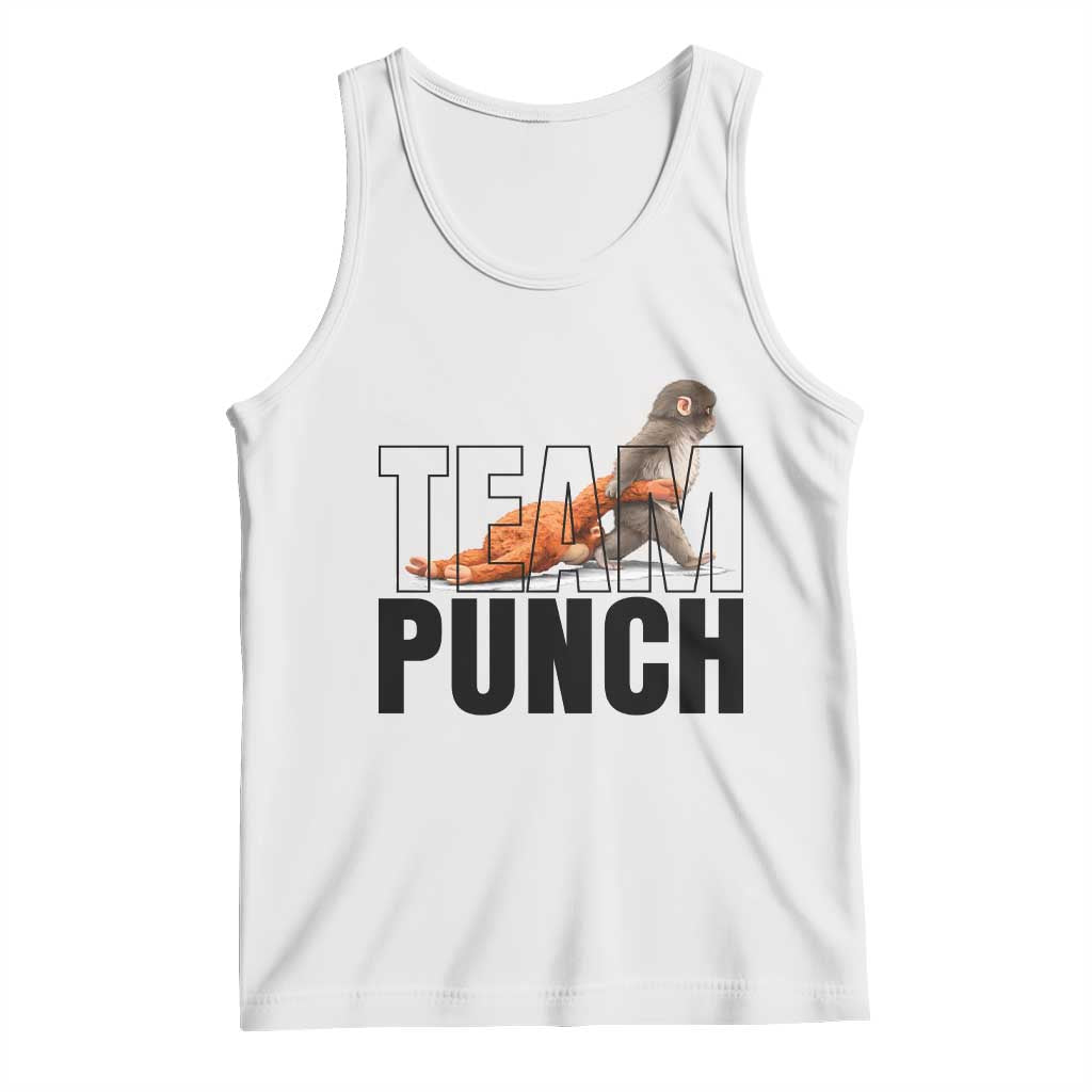 Team Punch Monkey Tank Top Viral Trend Baby Monkey Meme TS14 White Print Your Wear