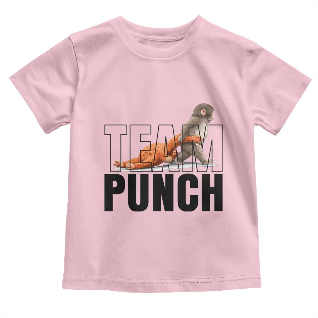 Team Punch Monkey Toddler T Shirt Viral Trend Baby Monkey Meme TS14 Light Pink Print Your Wear