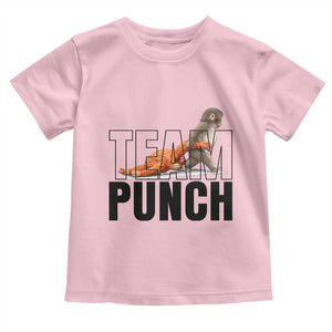 Team Punch Monkey Toddler T Shirt Viral Trend Baby Monkey Meme TS14 Light Pink Print Your Wear