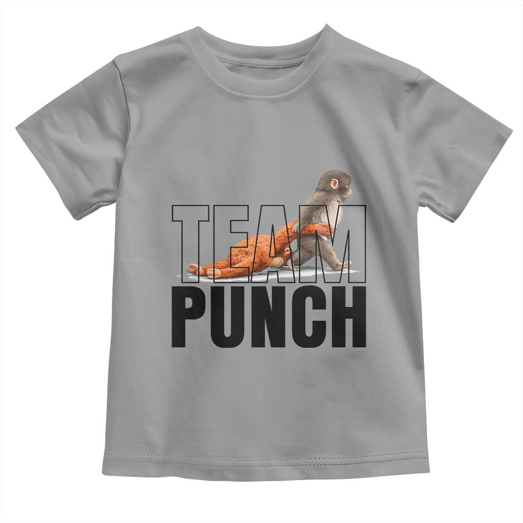 Team Punch Monkey Toddler T Shirt Viral Trend Baby Monkey Meme TS14 Sport Gray Print Your Wear