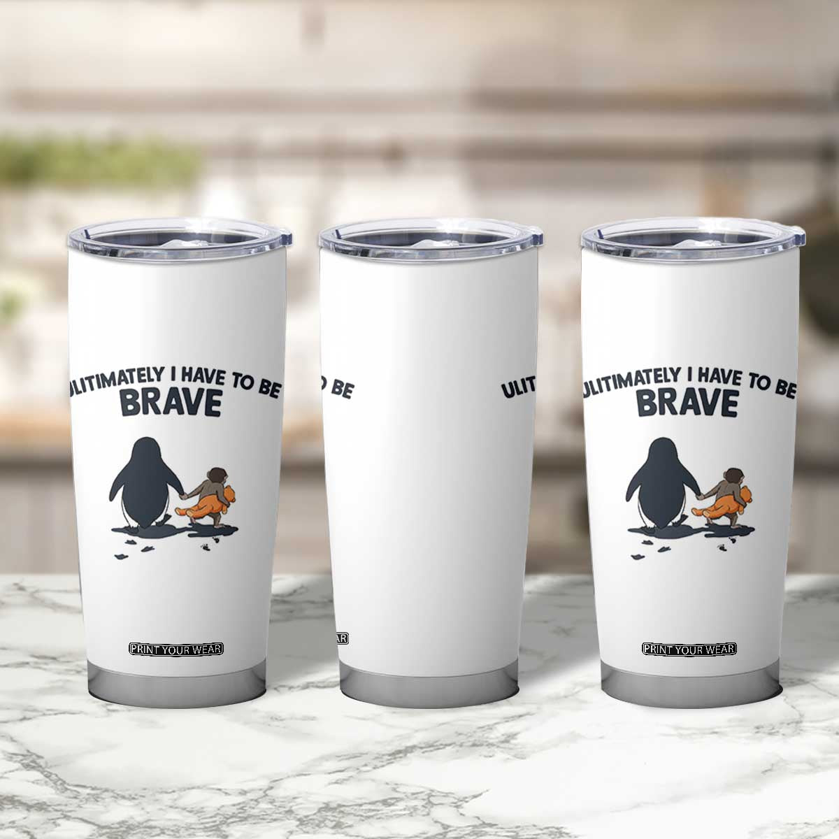 Punch Monkey And Nihilist Penguin Viral Tumbler Cup Ultimately I Have To Be Brave TS14 Print Your Wear