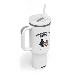 Punch Monkey And Nihilist Penguin Viral Tumbler With Handle Ultimately I Have To Be Brave TS14 Print Your Wear
