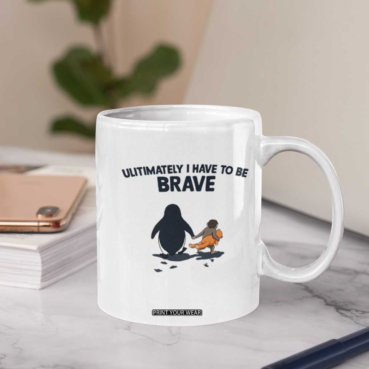 Punch Monkey And Nihilist Penguin Viral Coffee Mug Ultimately I Have To Be Brave TS14 Print Your Wear