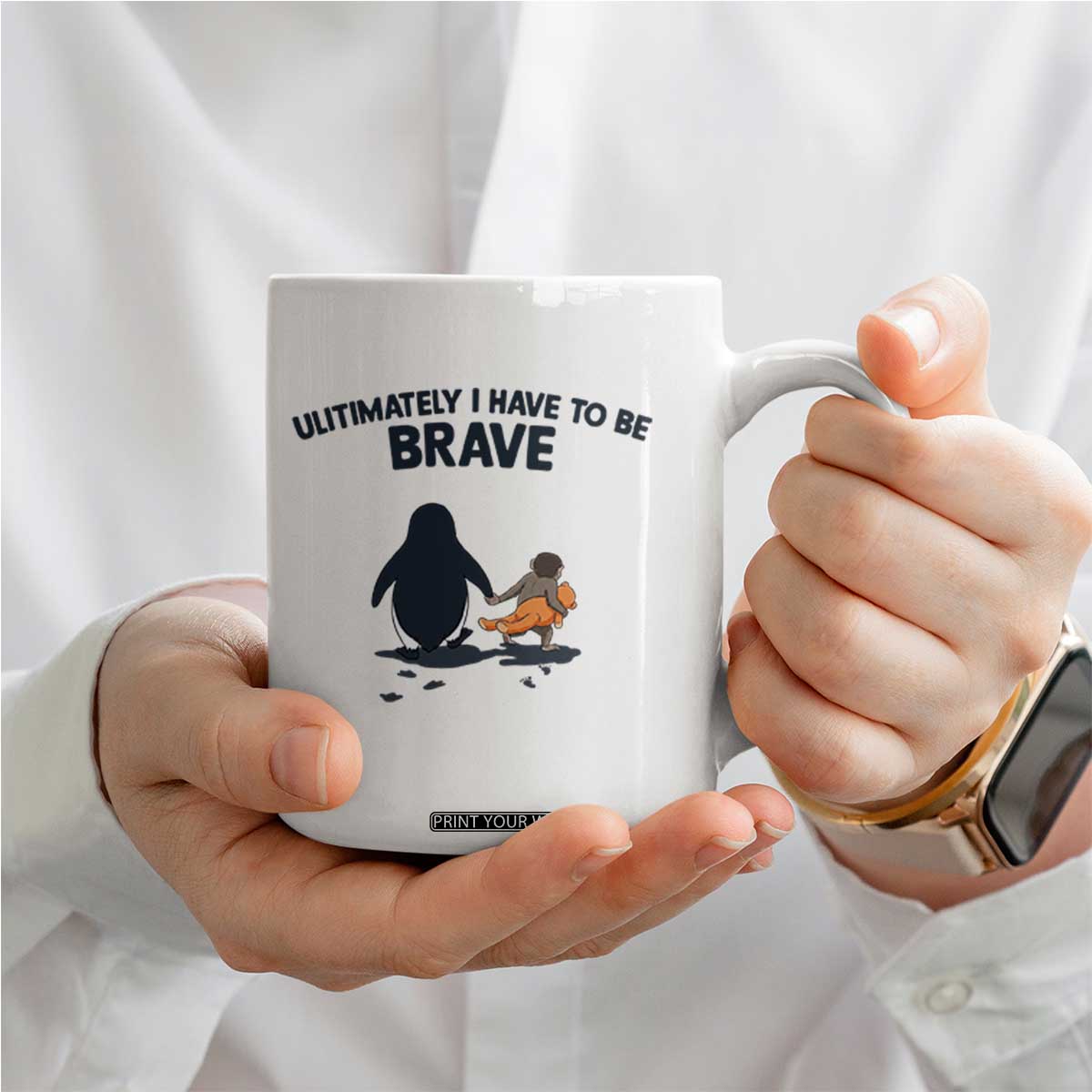 Punch Monkey And Nihilist Penguin Viral Coffee Mug Ultimately I Have To Be Brave TS14 Print Your Wear
