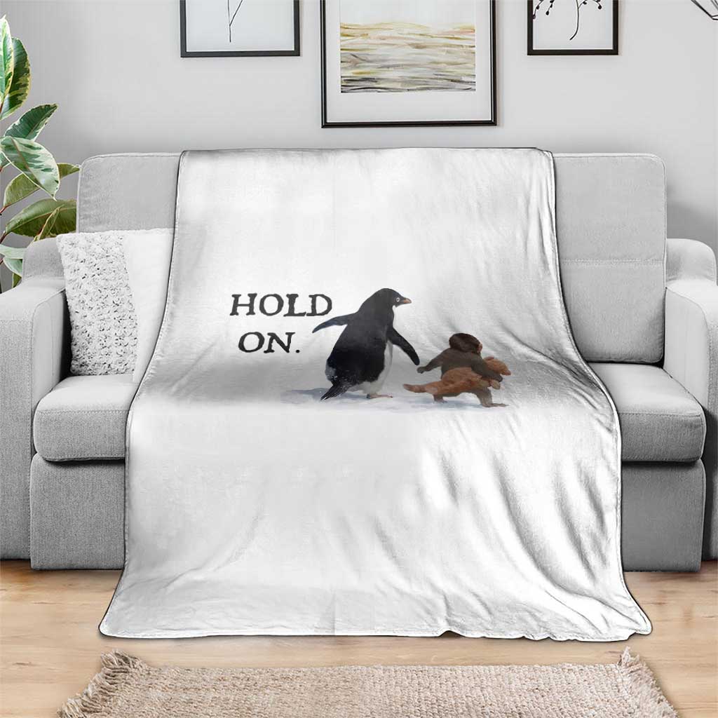 Baby Monkey Punch Viral Trend Throw Blanket Hold On TS14 Print Your Wear