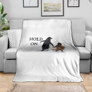 Baby Monkey Punch Viral Trend Throw Blanket Hold On TS14 Print Your Wear