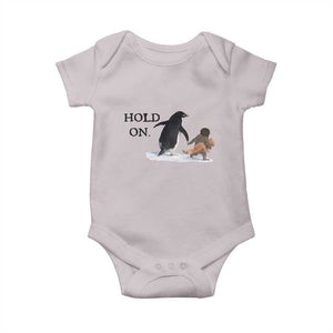 Baby Monkey Punch Viral Trend Baby Onesie Hold On TS14 Ice Gray Print Your Wear