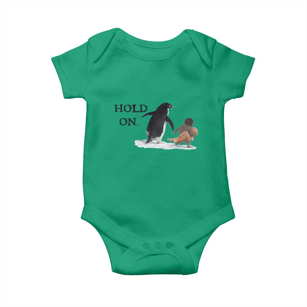 Baby Monkey Punch Viral Trend Baby Onesie Hold On TS14 Irish Green Print Your Wear