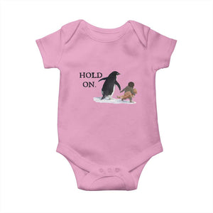Baby Monkey Punch Viral Trend Baby Onesie Hold On TS14 Light Pink Print Your Wear