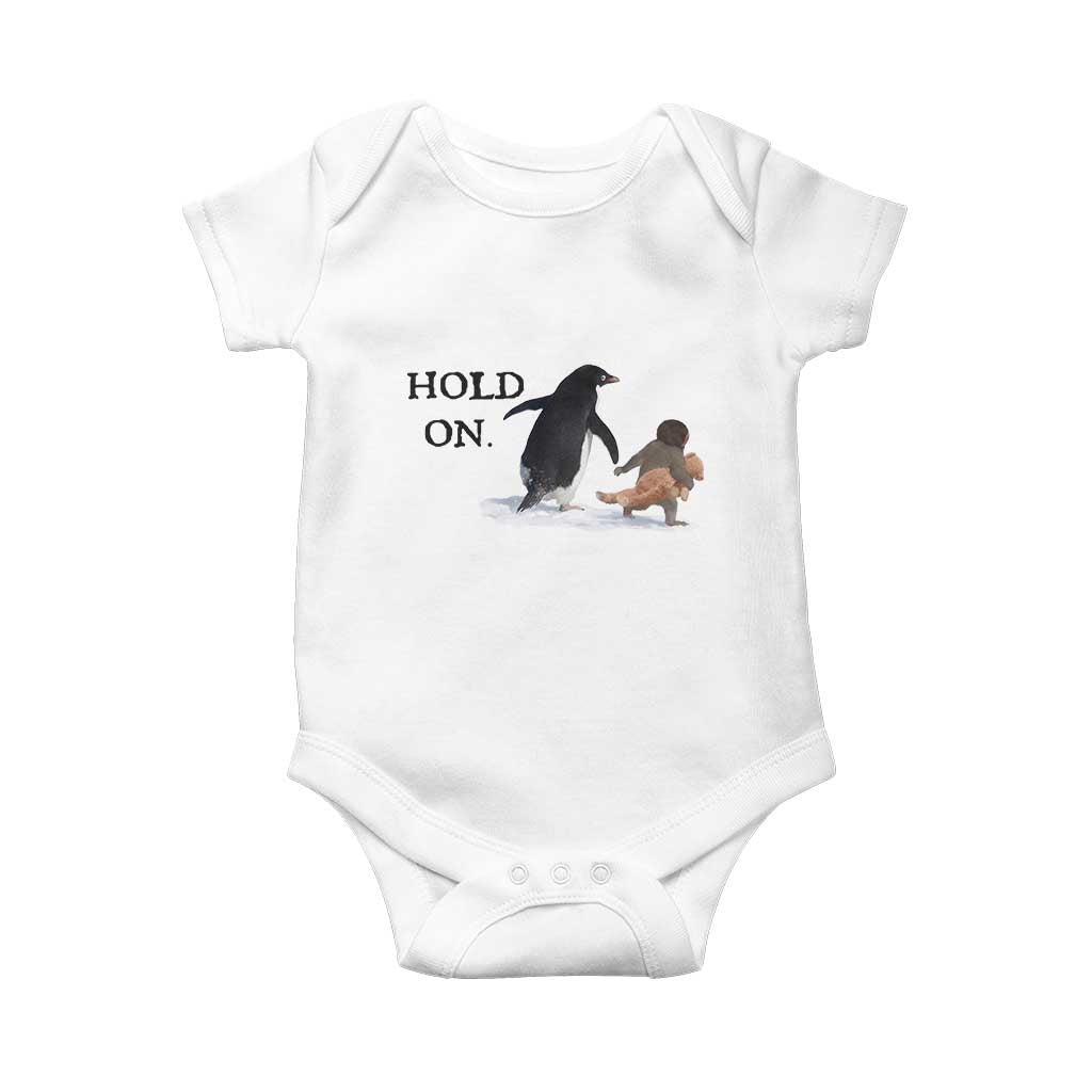 Baby Monkey Punch Viral Trend Baby Onesie Hold On TS14 White Print Your Wear