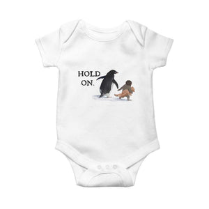 Baby Monkey Punch Viral Trend Baby Onesie Hold On TS14 White Print Your Wear