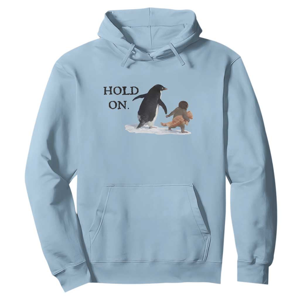 Baby Monkey Punch Viral Trend Hoodie Hold On TS14 Light Blue Print Your Wear