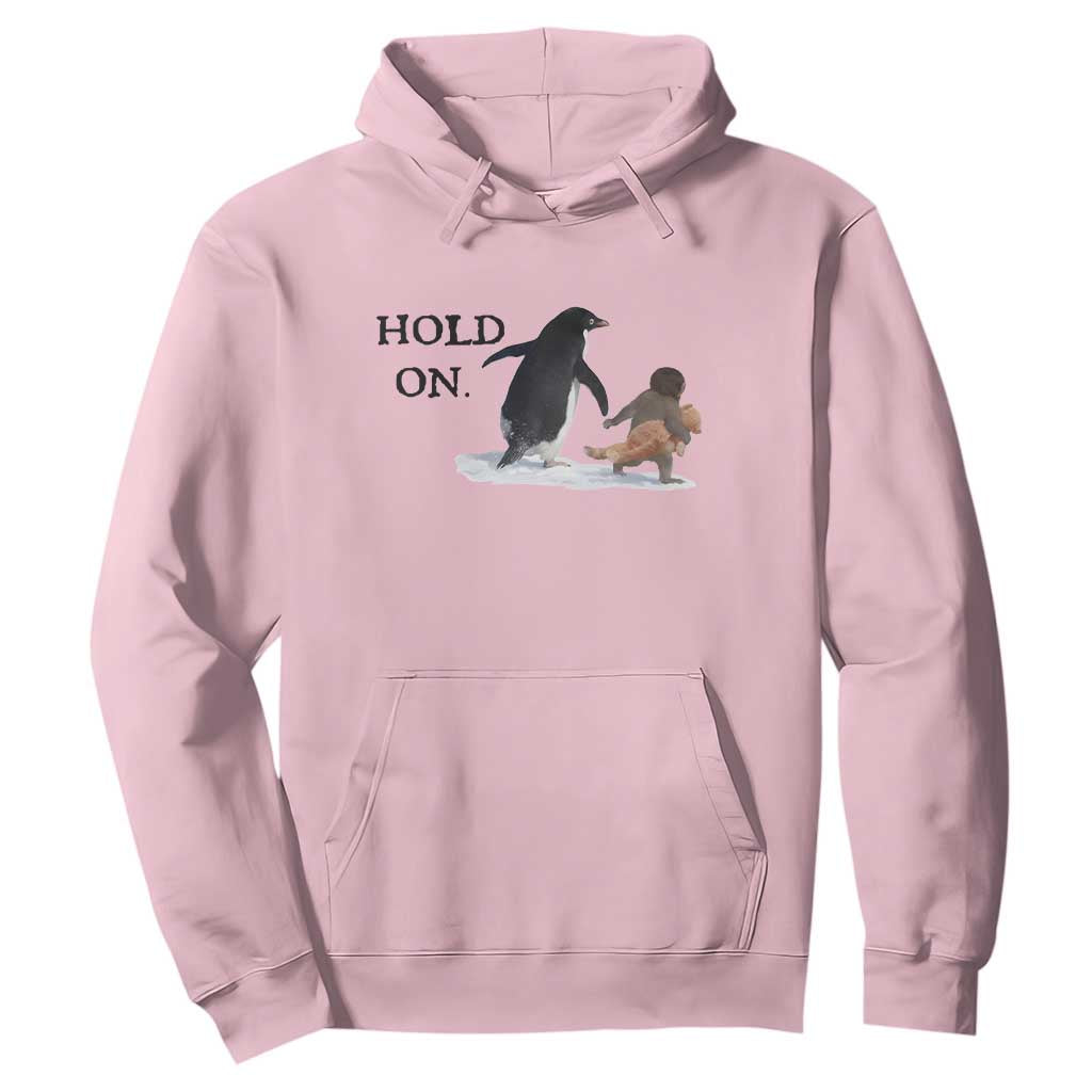 Baby Monkey Punch Viral Trend Hoodie Hold On TS14 Light Pink Print Your Wear