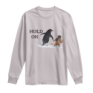 Baby Monkey Punch Viral Trend Long Sleeve Shirt Hold On TS14 Ice Gray Print Your Wear