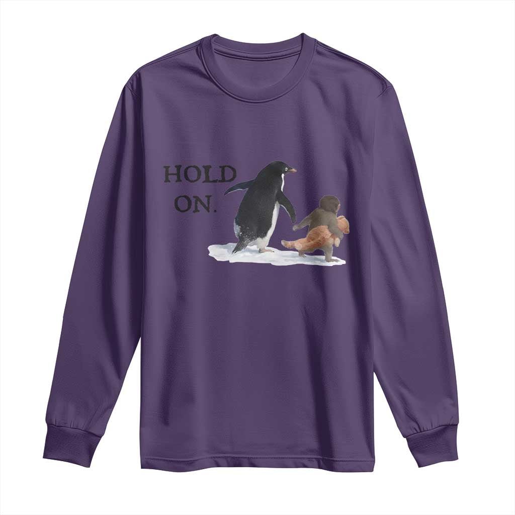 Baby Monkey Punch Viral Trend Long Sleeve Shirt Hold On TS14 Purple Print Your Wear