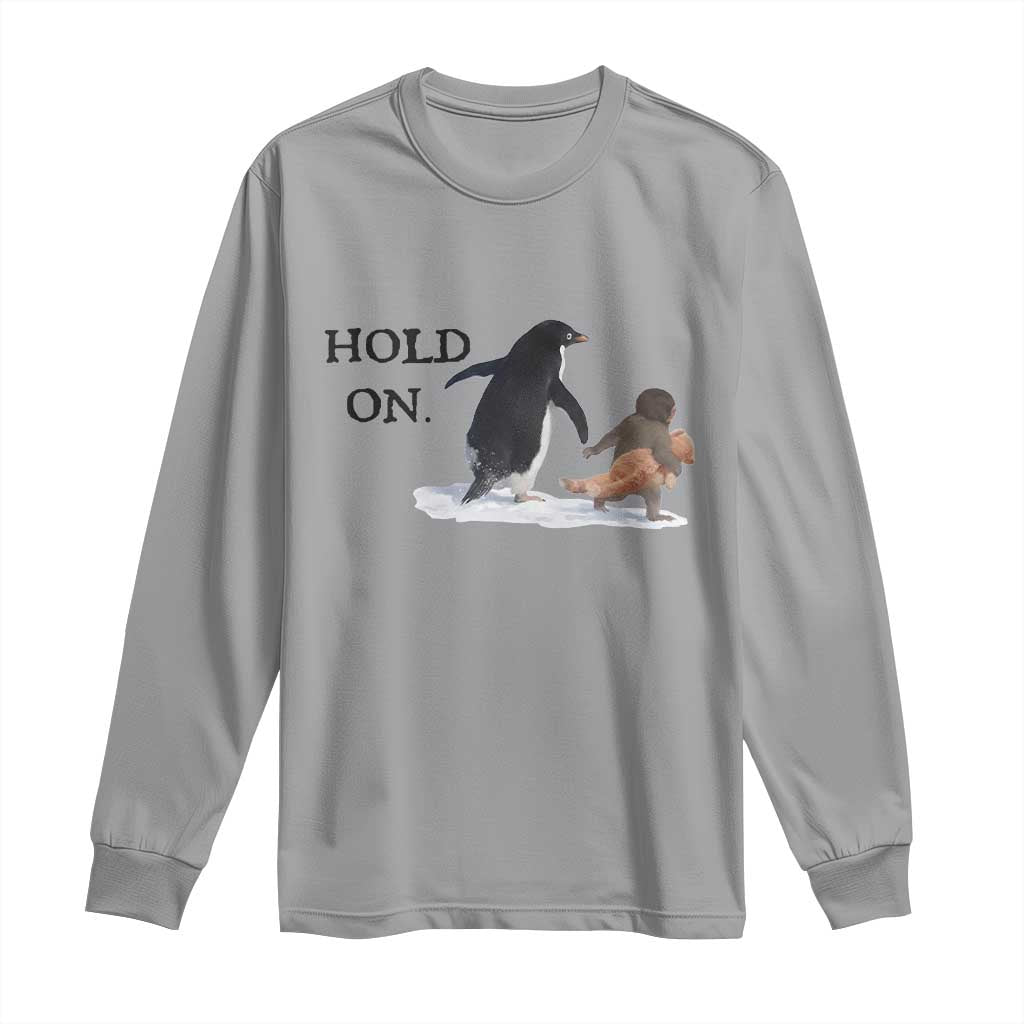 Baby Monkey Punch Viral Trend Long Sleeve Shirt Hold On TS14 Sport Gray Print Your Wear