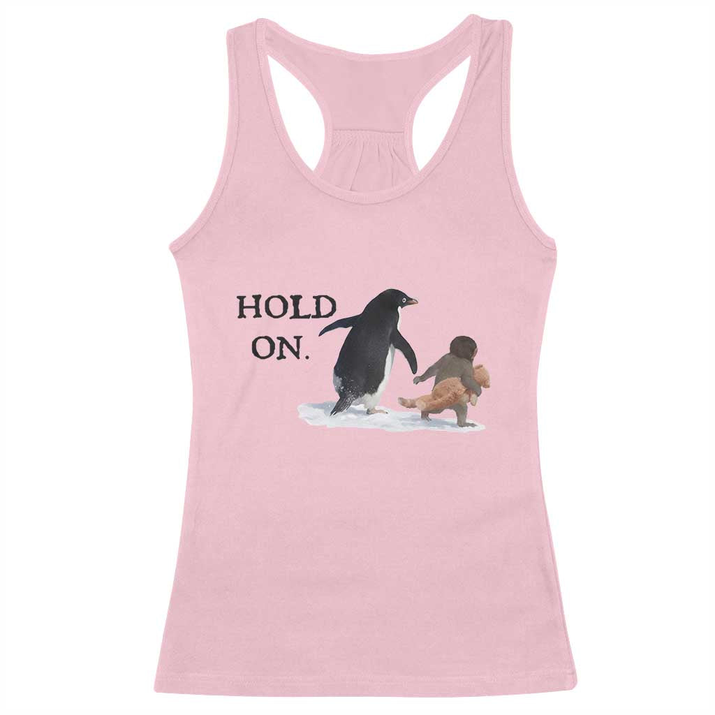 Baby Monkey Punch Viral Trend Racerback Tank Top Hold On TS14 Light Pink Print Your Wear