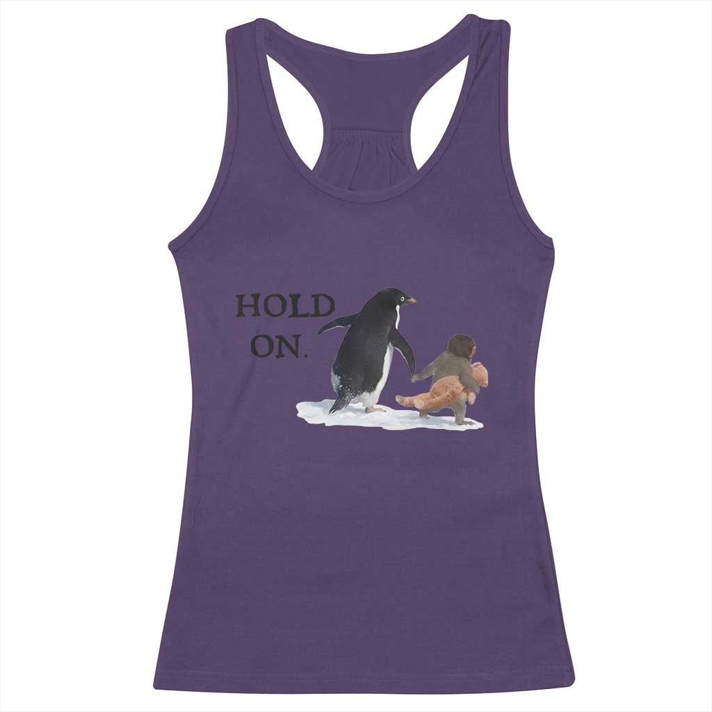 Baby Monkey Punch Viral Trend Racerback Tank Top Hold On TS14 Purple Print Your Wear