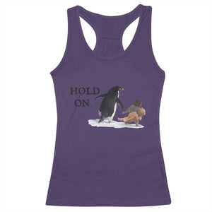 Baby Monkey Punch Viral Trend Racerback Tank Top Hold On TS14 Purple Print Your Wear