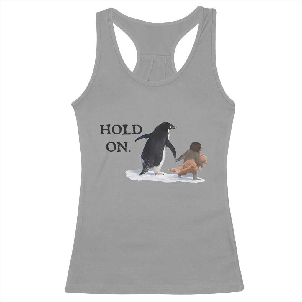 Baby Monkey Punch Viral Trend Racerback Tank Top Hold On TS14 Sport Gray Print Your Wear