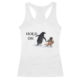Baby Monkey Punch Viral Trend Racerback Tank Top Hold On TS14 White Print Your Wear