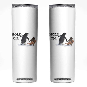 Baby Monkey Punch Viral Trend Skinny Tumbler Hold On TS14 White Print Your Wear