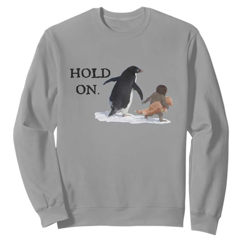 Baby Monkey Punch Viral Trend Sweatshirt Hold On TS14 Sport Gray Print Your Wear