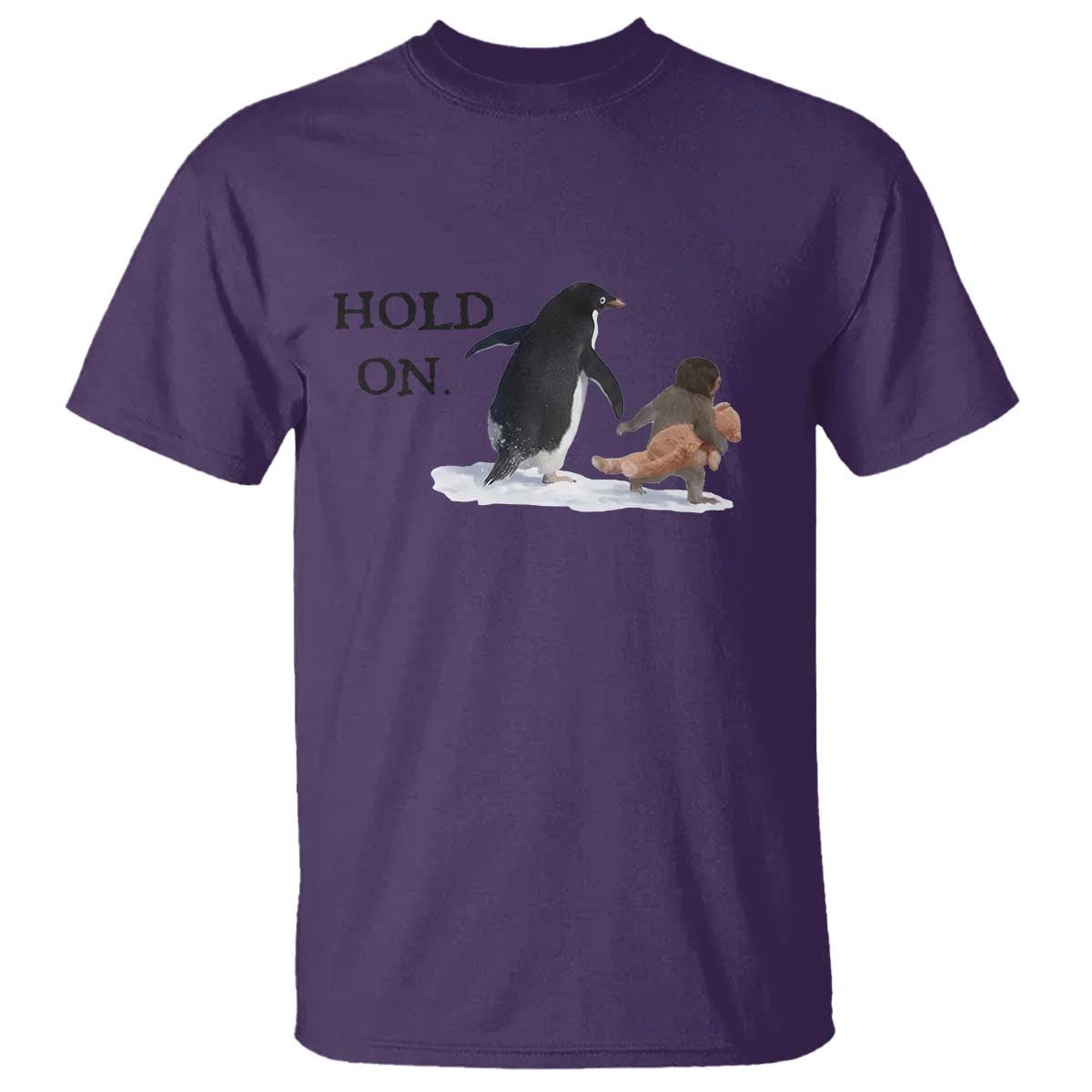 Baby Monkey Punch Viral Trend T Shirt Hold On TS14 Purple Print Your Wear