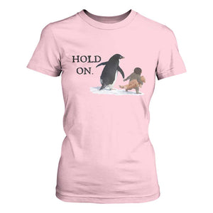 Baby Monkey Punch Viral Trend T Shirt For Women Hold On TS14 Light Pink Print Your Wear