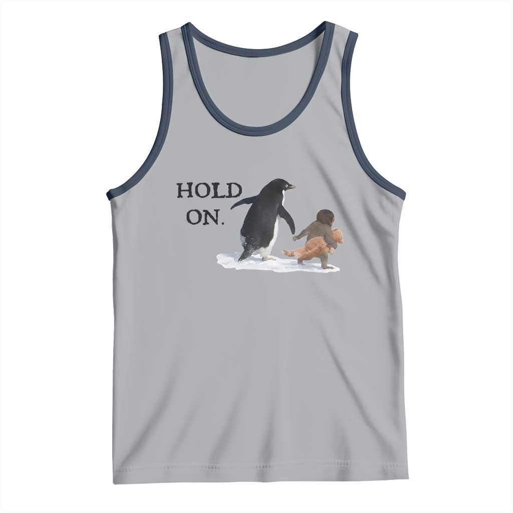 Baby Monkey Punch Viral Trend Tank Top Hold On TS14 Athletic Heather Navy Print Your Wear