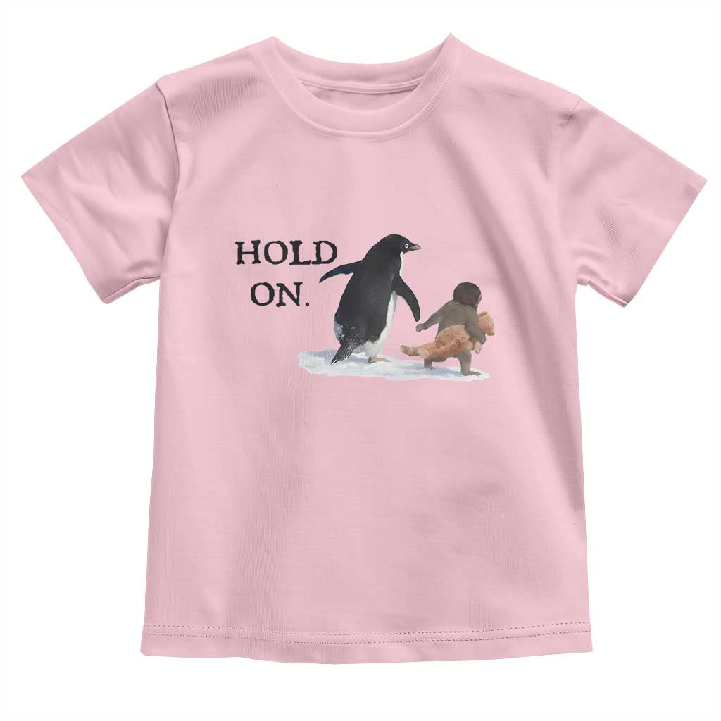 Baby Monkey Punch Viral Trend Toddler T Shirt Hold On TS14 Light Pink Print Your Wear