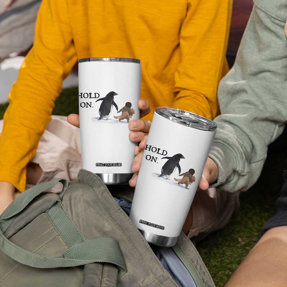 Baby Monkey Punch Viral Trend Tumbler Cup Hold On TS14 Print Your Wear
