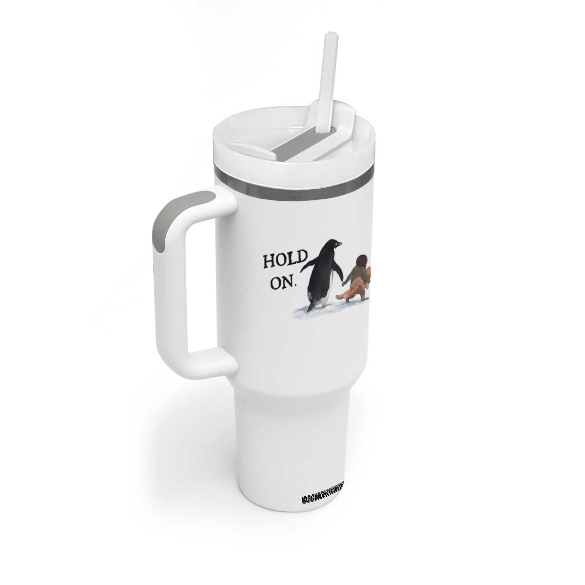 Baby Monkey Punch Viral Trend Tumbler With Handle Hold On TS14 Print Your Wear