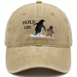 Baby Monkey Punch Viral Trend Washed Cotton Baseball Cap Hold On TS14 Washed Cap Universal Fit Khaki Print Your Wear
