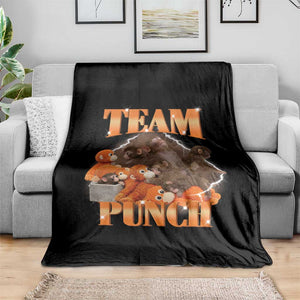 Viral Punch Monkey Throw Blanket Cute Baby Monkey With Plush Toy Meme TS14 Print Your Wear