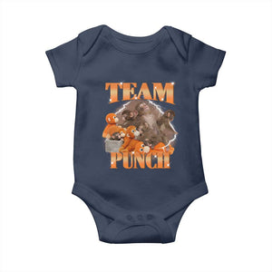 Viral Punch Monkey Baby Onesie Cute Baby Monkey With Plush Toy Meme TS14 Navy Print Your Wear