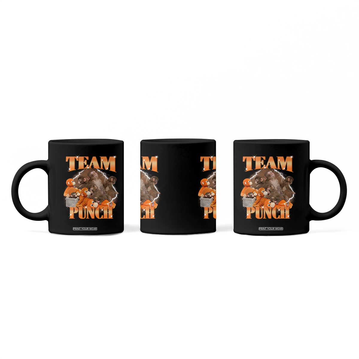 Viral Punch Monkey Coffee Mug Cute Baby Monkey With Plush Toy Meme TS14 Print Your Wear