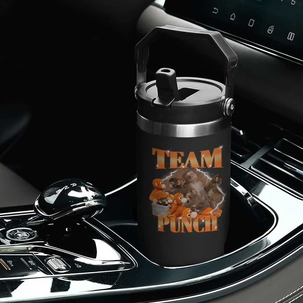 Viral Punch Monkey Flip Straw Tumbler Cute Baby Monkey With Plush Toy Meme TS14 Print Your Wear